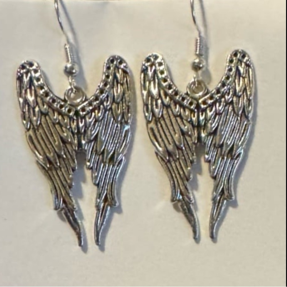 Silver Angel Wing Earrings
